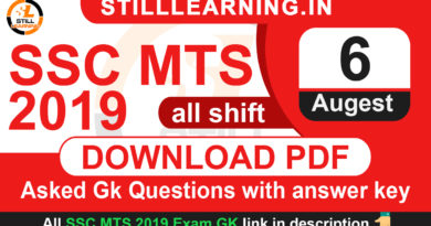 SSC MTS 6 August Asked Gk